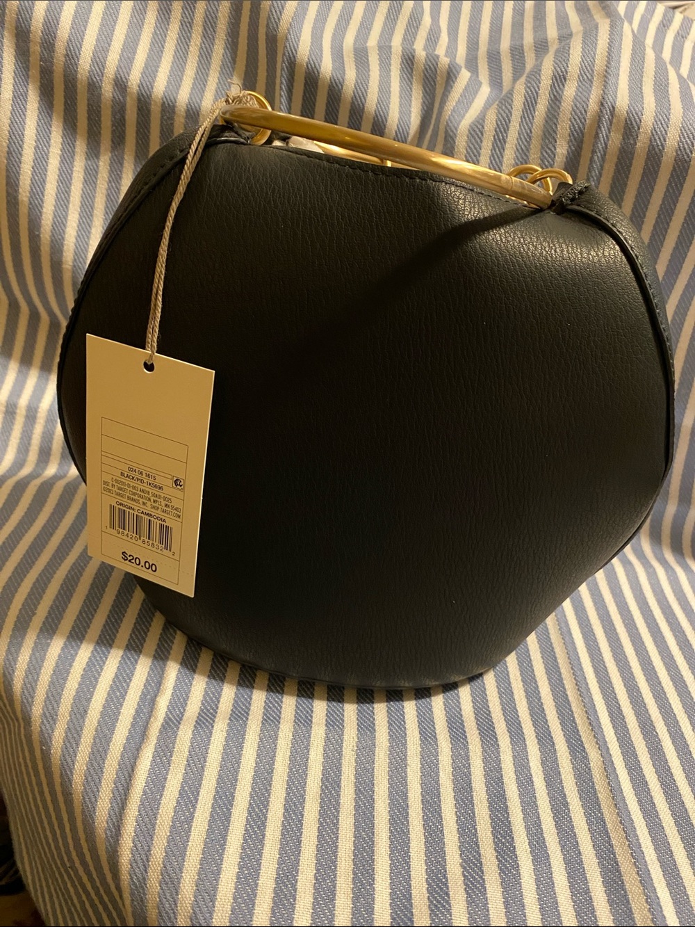 a new day Black Mini Crossbody with Gold Top Handle